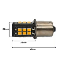 motoLEDy LED PY21W žárovka BAU15S 12V CANBUS oranžová