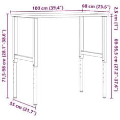 Vidaxl Pracovní stůl 100 x 60 x (71,5–98) cm masivní buk obdélníkový