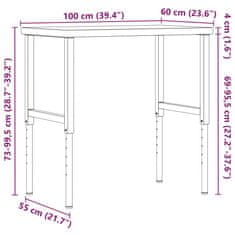 Vidaxl Pracovní stůl 100x60x(73–99,5) cm masivní akácie obdélníkový