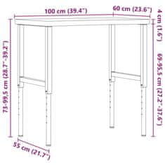 Vidaxl Pracovní stůl 100 x (55–60) x (73–99,5) cm masivní bukové dřevo