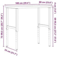 Vidaxl Pracovní stůl 100 x (55–60) x (73–99,5) cm masivní bukové dřevo