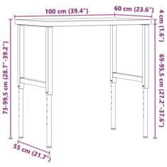 Vidaxl Pracovní stůl 100x60x(73–99,5) cm masivní akácie obdélníkový