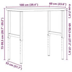 Vidaxl Pracovní stůl 100 x 60 x (73–99,5) cm masivní buk obdélníkový