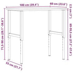 Vidaxl Pracovní stůl 100 x 60 x (71,5–98) cm masivní buk obdélníkový