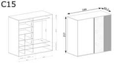 Halmar Šatní skříň CALI z lamelami C15 artisan (5 karton)