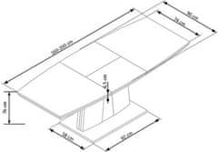 Halmar Moderní jídelní stůl RAFAELLO rozkládací dub sonoma , PRESTIGE LINE (3p=1szt) (3 karton)