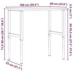 Vidaxl Pracovní stůl 100 x (55–60) x (71,5–98) cm masivní bukové dřevo