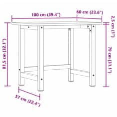 Vidaxl Pracovní stůl světle hnědý 100 x 60 x 81,5 cm dub obdélníkový