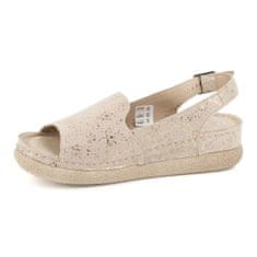 Dámské kožené sandály 1218 beige velikost 39