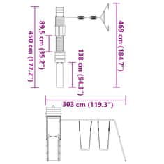 Vidaxl Dětské hřiště na zahradu masivní dřevo douglasky