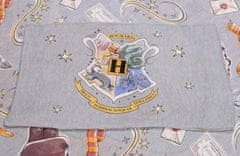 Disney Šedá ložní souprava 230x220cm Hogwarts Harry Potter, certifikát OEKO-TEX