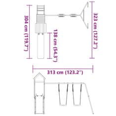 Vidaxl Dětské hřiště na zahradu masivní dřevo douglasky
