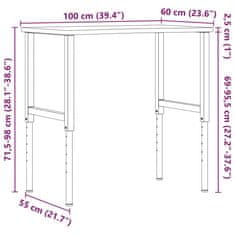 Vidaxl Pracovní stůl 100 x (55–60) x (71,5–98) cm masivní bukové dřevo