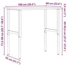 Vidaxl Pracovní stůl 100 x (55–60) x (71,5–98) cm masivní bukové dřevo