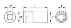 YATO Nástavec 1/2" rázový šestihranný hluboký 26 mm CrMo