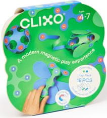 CLIXO Itsy Green & Blue - magnetická stavebnice 18 kusů