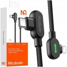 Mcdodo Mcdodo 90° Úhlový Kabel Usb-C Lightning Reverzibilní Pro Iphone 13 14 Led 1M