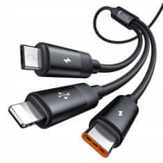 Mcdodo Mcdodo 3V1 Usb Kabel Rychlé Nabíjení Usb-C Lightning Micro Usb Qc 1M Led