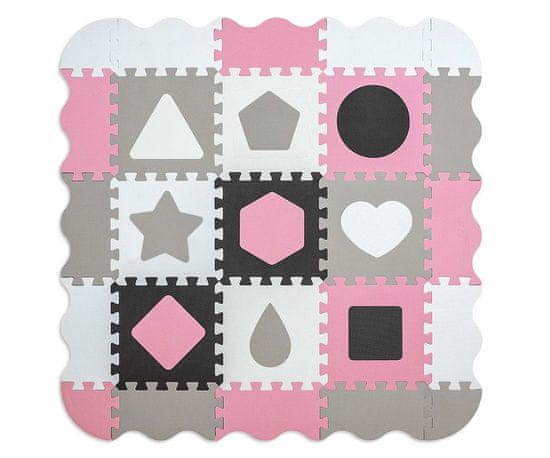 shumee Pěnová podložka Jolly 3x3 Shapes - Pink Grey