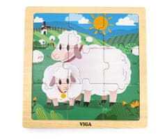 shumee Viga 44622 Puzzle na podstavci, 9 dílků - Ovečka