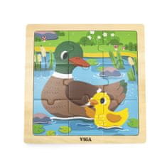 shumee Viga 44621 Puzzle na podložce, 9 dílků - Kachna