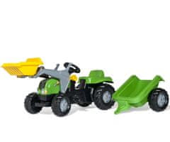 shumee Rolly Toys 023134 Rolly Kid X Traktor s lopatou a přívěsem zelený