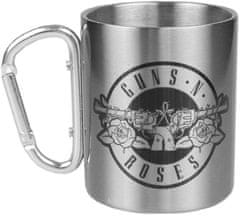 CurePink Kovový hrnek s karabinou Guns'N'Roses: Logo (objem 240 ml)