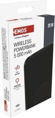 Emos Powerbanka EMOS WI 521, 5 000 mAh, 20 W+Wireless, černá