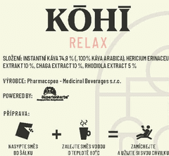 Superionherbs KOHI-RELAX - Instantní káva, 20 sáčku x 3g (100% Arabica)