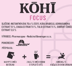 Superionherbs KOHI-FOCUS - Instantní káva, 20 sáčku x 3g (100% Arabica)