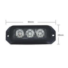 Stualarm PREDATOR 3x3W LED, 12-24V, oranžový, ECE R10 (kf003E3W)