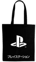 CurePink Shopping taška na rameno Playstation: Černá katanaka (38 x 42 cm)