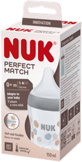 Nuk Perfect Match láhev s kontrolou teploty 150 ml šedá