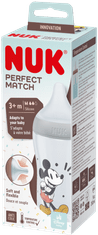 Nuk Perfect Match láhev MICKEY s kontrolou teploty 260 ml šedá