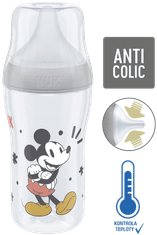 Nuk Perfect Match láhev MICKEY s kontrolou teploty 260 ml šedá