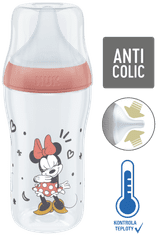 Nuk Perfect Match láhev MICKEY s kontrolou teploty 260 ml červená