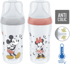 Nuk Perfect Match láhev MICKEY s kontrolou teploty 260 ml šedá