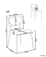 Beliani Jídelní židle Sada 2 ks Tkanina Světle béžová MAYETTA
