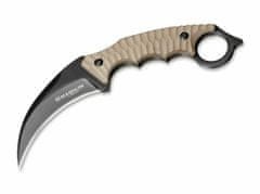 Magnum 02SC028 Spike Karambit pevný nůž - karambit 10,2 cm, černá, pískově hnědá, G10, pouzdro