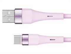 Krüger&Matz Kabel USB silikonový Kruger&Matz KM1268-1P USB - USB-C, 1m, sv. růžová