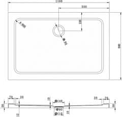 Mexen Mexen Roma vyklápěcí sprchový kout 110x90, transp., zlatá + vanička 854-110-090-50-00-4010 - MEXEN