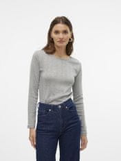 Vero Moda Dámské triko VMLISA Regular Fit 10316915 Light Grey Melange (Velikost L)