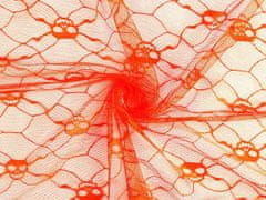 Kraftika 1m oranžová tyl lebky, a francouzský závoj metráž, látky