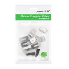 Ugreen 10x RJ45 8P8C UTP konektory pro Cat 6/Cat 5/Cat 5e kabely - Stříbrná KP32996