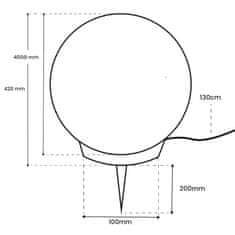 LUMILED Zahradní lampa E27 mléčná koule LUMIKULA2 40cm IP65