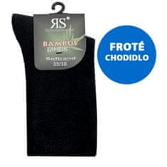 RS unisexové bambusové jednobarevné ponožky s froté chodidlem černé 43040 2pack, pro muže, 35-38