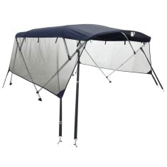 Vidaxl Bimini stříška se 4 oblouky a bočnicemi 243x(230–244)x137 cm