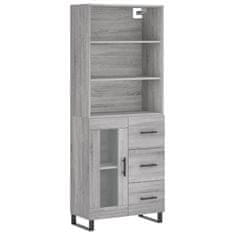 Vidaxl Skříň highboard šedá sonoma 69,5 x 34 x 180 cm kompozitní dřevo