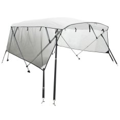 Vidaxl Bimini stříška se 4 oblouky a bočnicemi 243x(230–244)x137 cm