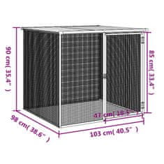 Vidaxl Klec pro kuřata se střechou antracitová 103 x 98 x 90 cm ocel